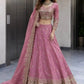 Two Tone Fandy Silk Embroidered Lehenga Choli Set for Wedding and Festive Wear