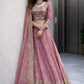 Two Tone Fandy Silk Embroidered Lehenga Choli Set for Wedding and Festive Wear