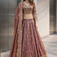 Two Tone Fandy Silk Embroidered Lehenga Choli Set for Wedding and Festive Wear