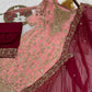 Two Tone Frendy Silk Embroidered Kurti Palazzo Set for Wedding and Festive Wear