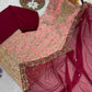 Two Tone Frendy Silk Embroidered Kurti Palazzo Set for Wedding and Festive Wear