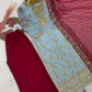 Two Tone Frendy Silk Embroidered Kurti Palazzo Set for Wedding and Festive Wear