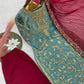 Two Tone Frendy Silk Embroidered Kurti Palazzo Set for Wedding and Festive Wear