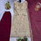 Two Tone Frendy Silk Embroidered Kurti Palazzo Set for Wedding and Festive Wear