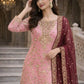 Two Tone Frendy Silk Embroidered Kurti Palazzo Set for Wedding and Festive Wear