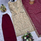 Two Tone Frendy Silk Embroidered Kurti Palazzo Set for Wedding and Festive Wear