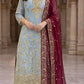 Two Tone Frendy Silk Embroidered Kurti Palazzo Set for Wedding and Festive Wear