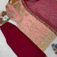Two Tone Frendy Silk Embroidered Kurti Palazzo Set for Wedding and Festive Wear
