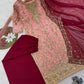Two Tone Frendy Silk Embroidered Kurti Palazzo Set for Wedding and Festive Wear