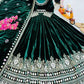 Velvet Embroidered Anarkali Gown Set