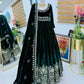 Velvet Embroidered Anarkali Gown Set