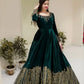 Velvet Embroidered Anarkali Set