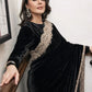 Velvet Embroidered Designer Saree