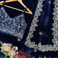 Velvet Embroidered Designer Saree