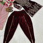 Velvet Embroidered Dhoti Suit Set