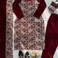Velvet Embroidered Festive Suit Set