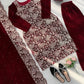 Velvet Embroidered Festive Suit Set