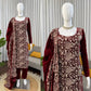 Velvet Embroidered Festive Suit Set