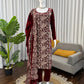 Velvet Embroidered Festive Suit Set
