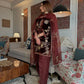 Velvet Embroidered Kurti with Farshi Salwar Set