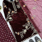 Velvet Embroidered Kurti with Farshi Salwar Set