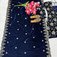 Velvet Embroidered Kurti with Farshi Salwar and Dupatta