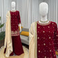 Velvet Embroidered Palazzo Suit Set