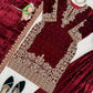 Velvet Embroidered Plazo Suit Set
