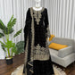 Velvet Embroidered Plazo Suit Set