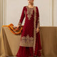 Velvet Embroidered Plazo Suit Set