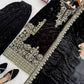 Velvet Embroidered Plazo Suit Set