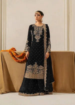 Velvet Embroidered Plazo Suit Set