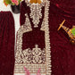 Velvet Embroidered Sharara Suit Set