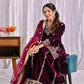 Velvet Embroidered Sharara Suit Set