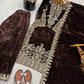 Velvet Embroidered Sharara Suit Set