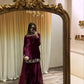 Velvet Embroidered Sharara Suit Set