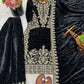Velvet Embroidered Sharara Suit Set