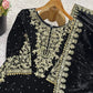 Velvet Embroidered Sharara Suit Set