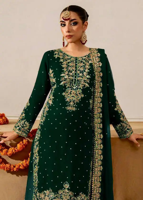 Velvet Embroidered Sharara Suit Set