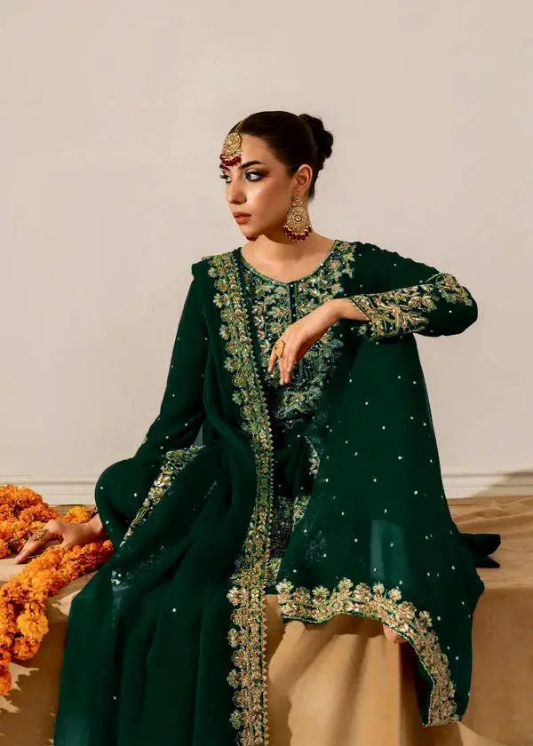 Velvet Embroidered Sharara Suit Set