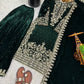 Velvet Embroidered Sharara Suit Set