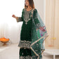 Velvet Embroidered Sharara Suit Set