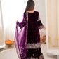 Velvet Embroidered Sharara Suit Set