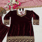 Velvet Embroidered Sharara Suit Set