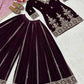 Velvet Embroidered Sharara Suit Set