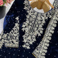 Velvet Embroidered Sharara Suit Set