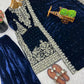 Velvet Embroidered Sharara Suit Set