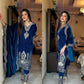 Velvet Embroidered Suit Set with Dupatta