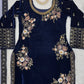 Velvet Embroidered Suit Set with Net Dupatta
