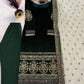Velvet Embroidered Suit Set with Net Dupatta